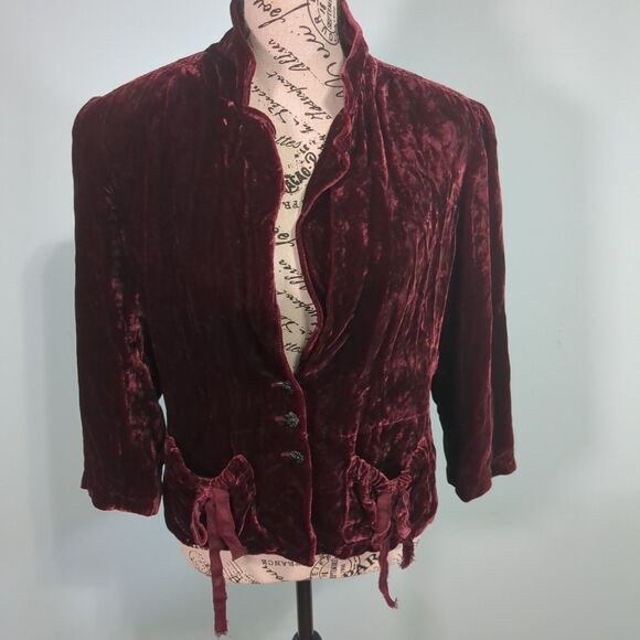 Lauren Ralph Lauren Jackets & Blazers - Vintage Polo Ralph Lauren Victorian Silk Velvet Jacket Blazer large Rhinestone